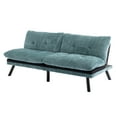 thumbnail image 6 of Convertible Sofa Bed, Chenille Upholstered Futon Couch with Double Back and Metal Legs, Comfy Sleeper Sofa with Thick Seat Cushion for Living Room, Bedroom, Office, Mint green, 6 of 9