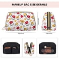thumbnail image 2 of Tulips Flowers Red Yellow Makeup Bag, Leather Waterproof Travel Toiletry Bag, Large Capacity Cosmetic Bag Make up Bags Organizer fro Travel Size Toiletries Women Girls, 2 of 4