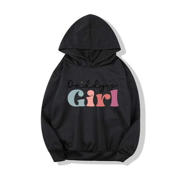 Piuwrlz Hood Sweatshirts Childrens Girls Boys Long Sleeve Printed Hoodies Hoodie Black Size 3 Years