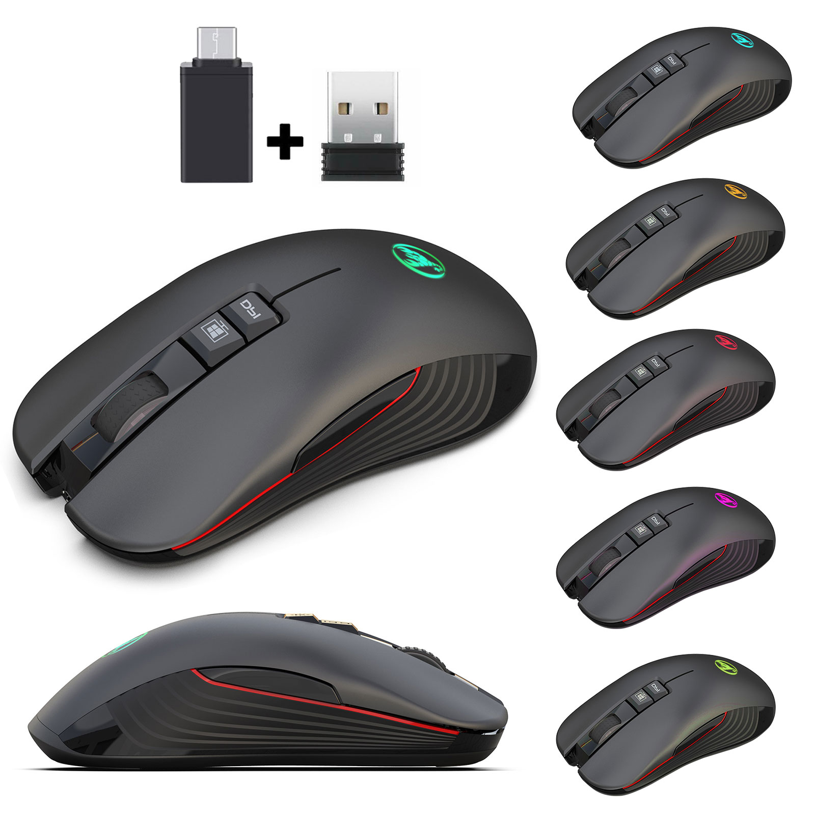 Wireless Mouse EEEkit USB USB C 2 4GHz Rechargeable Wireless Mouse 