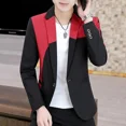 thumbnail image 2 of Chaquetas cortas para hombre, trajes y blazers ajustados para hombre, negros, cortos, rojos, finos, moda 2024, ropa de verano de alta calidad, novedad, 2 of 5