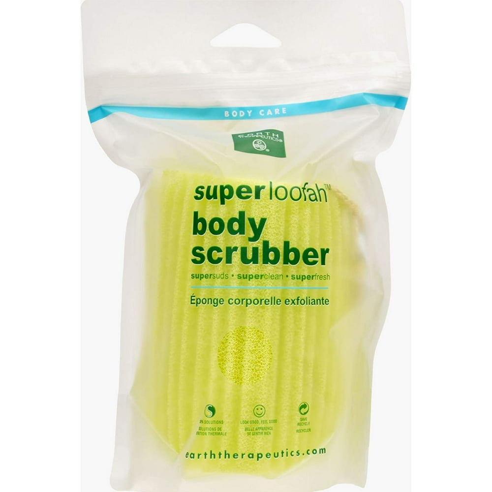 Earth Therapeutics Loofah, Super, Body Scrubber, Green
