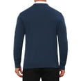 thumbnail image 3 of SUÉTER DE PULLOVER DE PUNTO SUAVE DE MANGA LARGA DE CUELLO REDONDO CLÁSICO EN COLOR SÓLIDO PARA HOMBRES M AZUL MARINO, 3 of 6