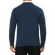 thumbnail image 3 of SUÉTER DE PULLOVER DE PUNTO SUAVE DE MANGA LARGA DE CUELLO REDONDO CLÁSICO PARA HOMBRES EN COLOR AZUL MARINO, 3 of 6