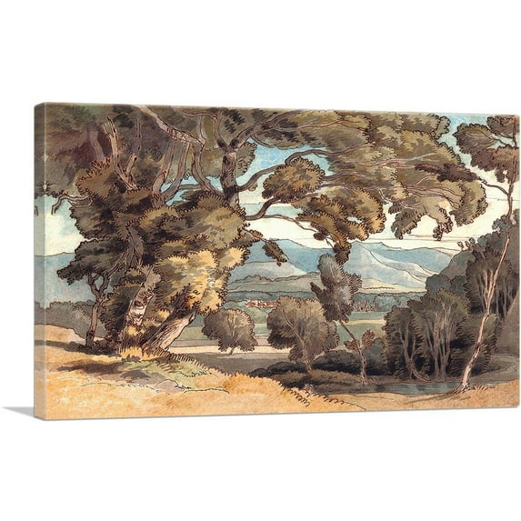 ARTCANVAS A View Looking Towards The Apennines 1781 Canvas Art Print by Francis Towne - Size: 18" x 12" (1.50" Deep)
