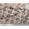 thumbnail image 2 of Soimoi Cotton Voile Fabric Grains & Fish Food Printed Fabric 1 Yard 56 Inch Wide, 2 of 3