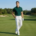 thumbnail image 5 of Mens Polo Shirts Short Sleeve Beach Wedding Guest Dress Shirt Relaxed Fit Casual Comfy Moisture Wicking Shirts, M, 5 of 8