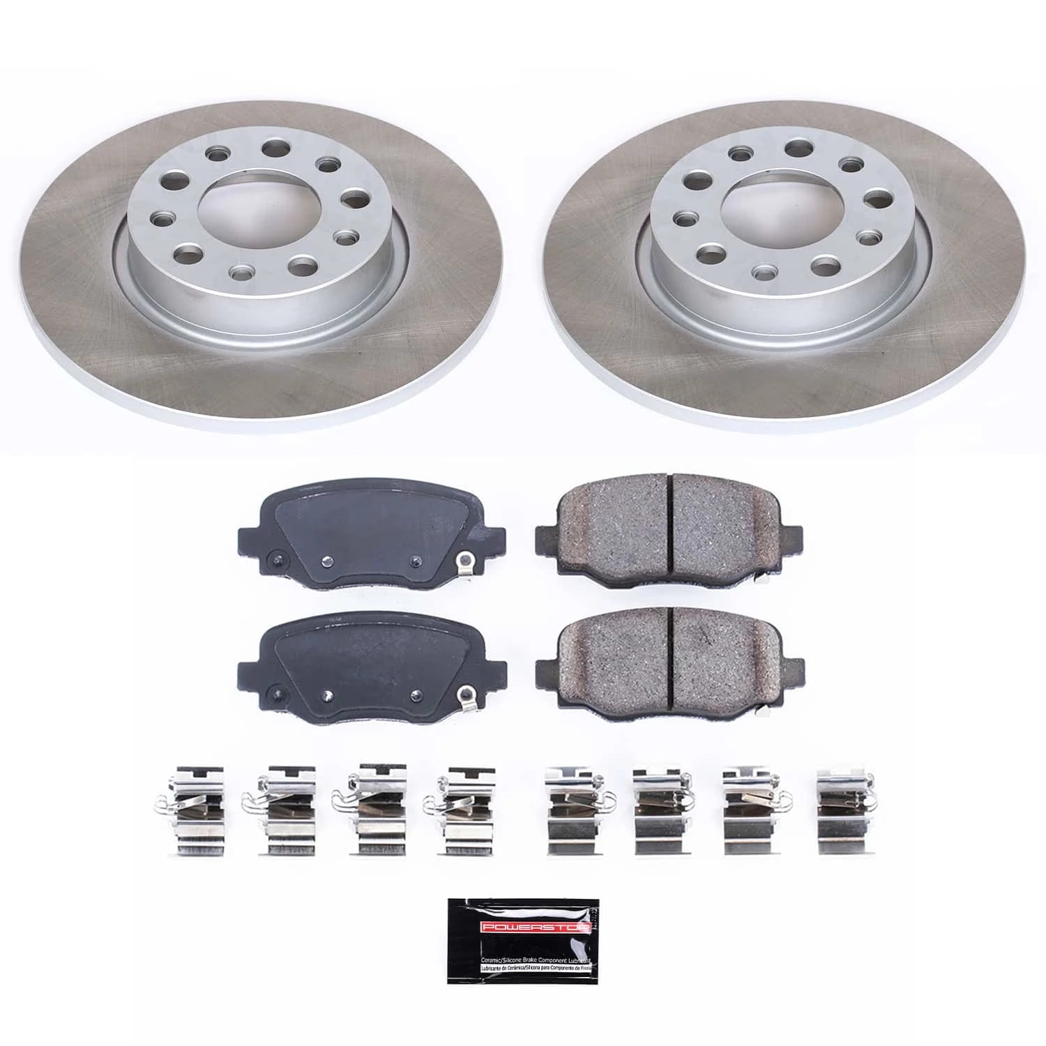 PowerStop Rear Semi-Coated Rotor and Low-Dust Ceramic Brake Pad Kit SC7301