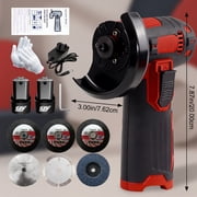 12V Cordless Angle Grinder Kit, Ginding disc 3 Inch/76mm 19500 rpm w/ 2* 1300mAh Lithium-Ion Battery for Cutting, Polishing, Grinding, Rust Removal