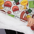 thumbnail image 3 of Oversized Wearable Blanket Hoodie,Gray Football Elements Pattern Sherpa Blanket Hoodie with Super Pockets,Super Warm Fuzzy Pullover for Women & Men, 3 of 6