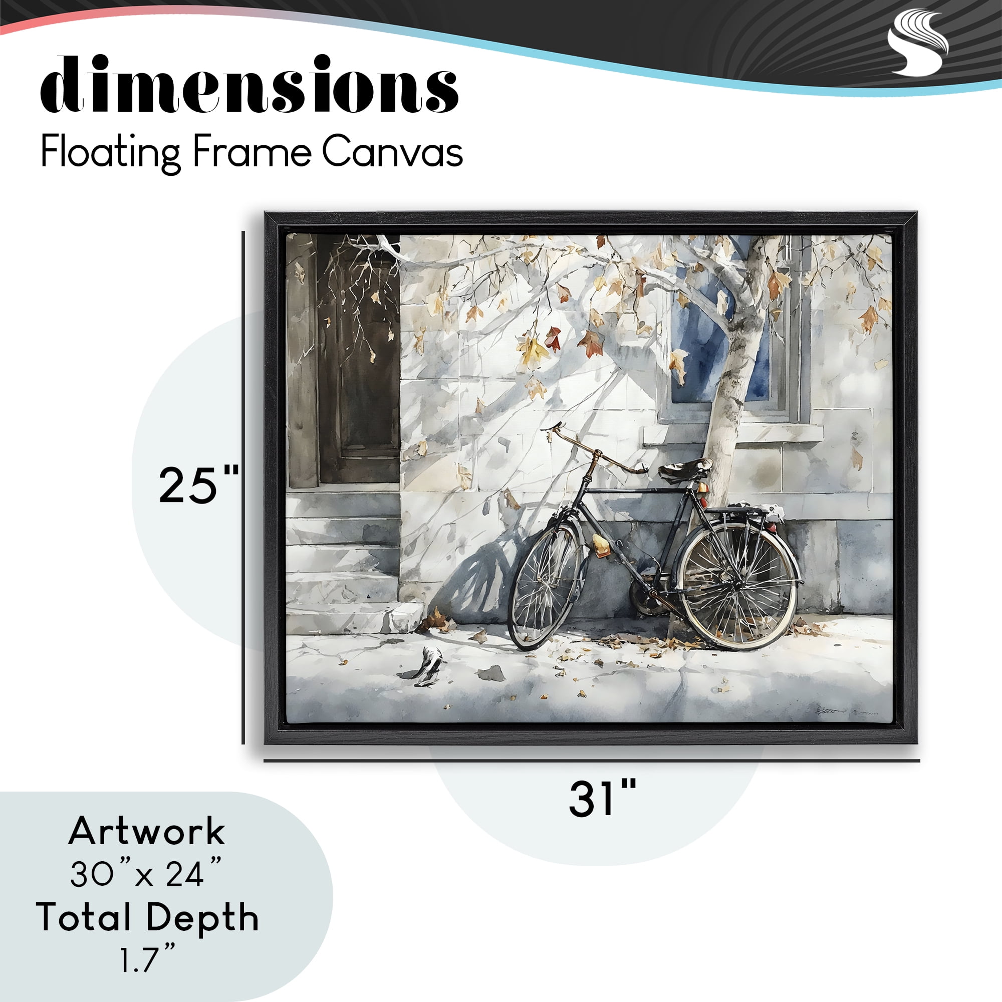 Stupell Industries Autumn Ride on Quiet Street Black Framed Floater Canvas Wall Art, design by Franklyn Gregory