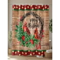 thumbnail image 4 of Merry Christmas Shower Curtain Set ，Waterproof Fabric Shower Curtains Red Bird Berry Green Leaf Brown Wood Grain Shower Curtains for Bathroom,Bathroom Decor 72"x84", 4 of 6