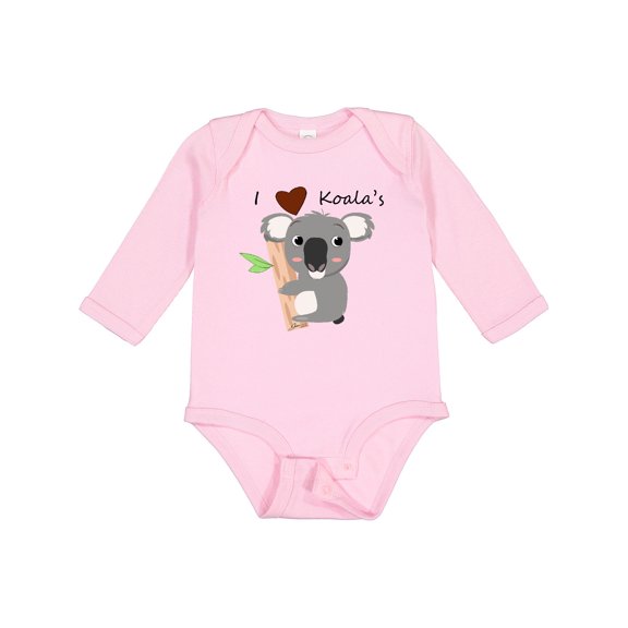 Inktastic I heart Koalas Boys or Girls Long Sleeve Baby Bodysuit