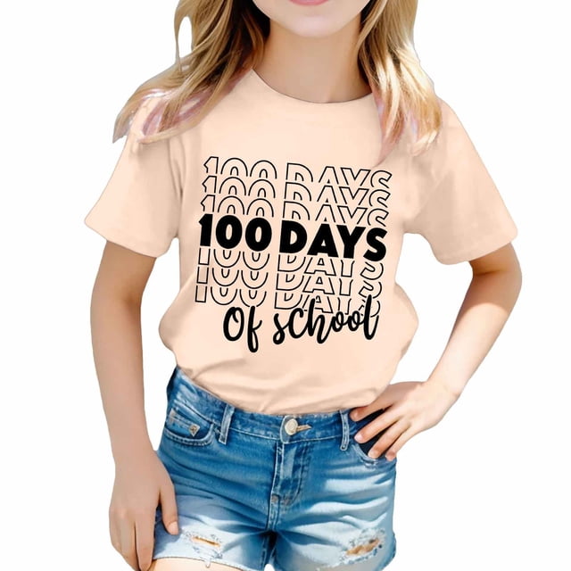 T-Shirts d'Été pour Garçons et Filles, Imprimé Graphique Décontracté, Col Rond, Manches Courtes, Pull-Over, T-Shirts de Printemps pour Garçon 10-11T
