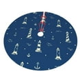 thumbnail image 5 of Cauagu 36" Christmas Tree Skirt Lighthouses and Anchors Pattern Christmas Tree Decorations Tree Mat for Xmas Decorations Occasion Holiday Home Decor -36", 5 of 7
