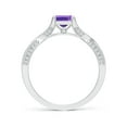 thumbnail image 2 of ANGARA Natural 0.7 Ct. Amethyst with Diamond Classic Engagement Ring in 14K White Gold for Women (Ring Size: 12), 2 of 8