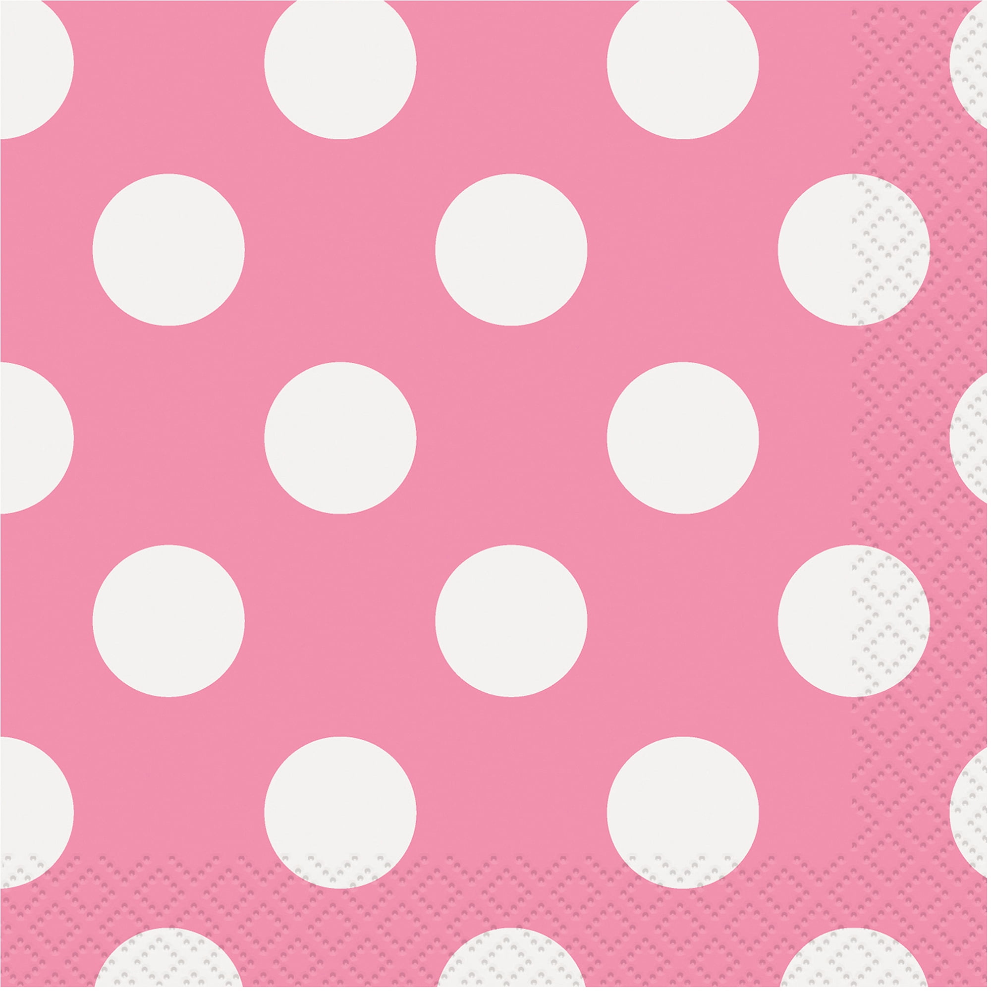 Hot Pink Polka Dot Beverage Napkins, 40pk by Unique Industries
