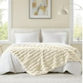 thumbnail image 4 of Hyde Lane Ultra Soft Faux Rabbit Fur Throw Blanket, Warm Plush Striped Blankets Twin Size – Luxury Home Decor, Fluffy Throws for Couch, Chair, Sofa, 750GSM (Cream, 60"x80"), 4 of 15
