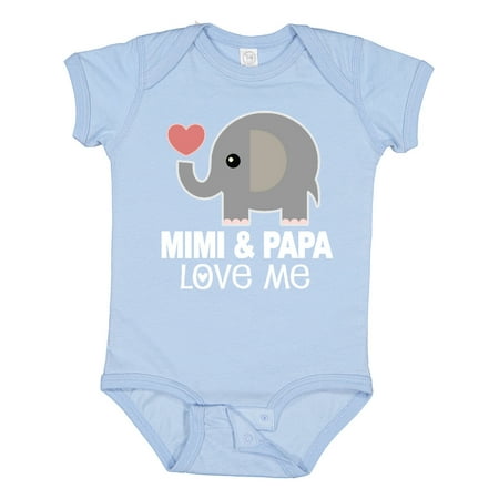 

Inktastic Mimi and Papa Love Me Grandkids Gift Baby Boy or Baby Girl Bodysuit