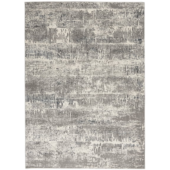 Michael Amini MA90 Uptown Abstract Area Rug 4' x 6' - Ivory/Grey