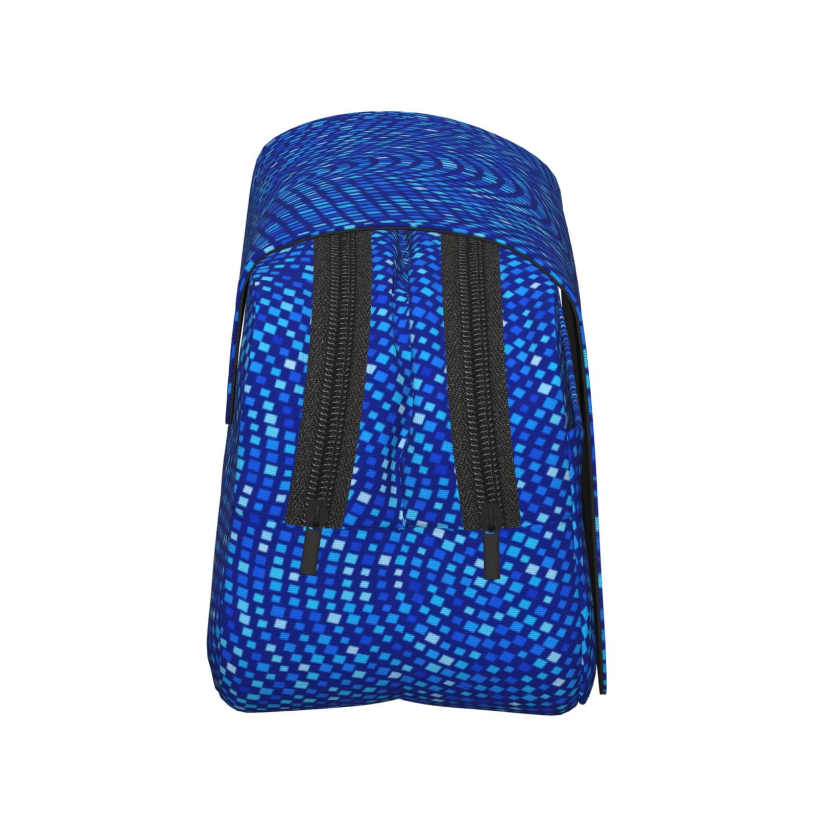 Rateoe Blue Circles Mosaic Pattern Double Clamshell Pen Case, Storage Organizer with Two Zipper Compartments– Holds Up to 50 Pencils & Pens