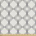 thumbnail image 1 of Vintage Upholstery Fabric by the Yard, Nostalgic Geometric Pattern of Simplistic Curved Diagonal Squares, Decorative Fabric for DIY and Home Accents, Taupe Grey Eggshell by Ambesonne, 1 of 5