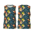 thumbnail image 2 of Gaeub Blue Floral Men's Mesh Basketball Jersey, Quick-Drying Sleeveless Top S-4XL, Loose Muscle Tank Top -Small, 2 of 9