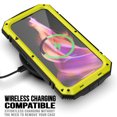 thumbnail image 3 of Nalacover Heavy Duty Case for iPhone 15 with Hidden Kickstand & Tempered Glass Screen Protector, Hybrid Rugged PC Soft Silicone Metal Frame Shockproof Protective Case, Yellow, 3 of 9
