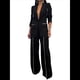 thumbnail image 1 of Conjunto de Traje Elegante de Dos Piezas para Mujer, Chaqueta Informal de Negocios de Gran Tamaño, Pantalones de Trabajo de Pierna , para Otoño y . Negro L, 1 of 10