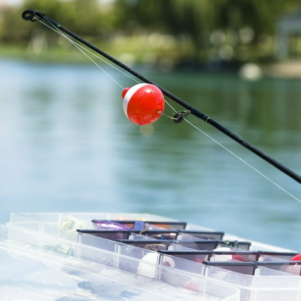 2 Inch Fishing Bobbers, 30 Pack Plastic Push Button Round Fishing Float 