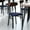 Walnut Wood Back/Blue Vinyl Seat, variant on BizChair Set of 2 Commercial Dining Chairs with 500 LB. Capacity Black Steel Frame, Natural Birch Finish Wooden Boomerang Back, and Red Vinyl Seat