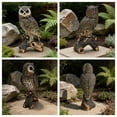 thumbnail image 5 of 18.98'' Large Owl Statue Garden Decor Outdoor Indoor, Hand-Painted Resin Owl Sculpture on Tree Stump, Wildlife Figurine Yard Art Ornament for Patio Lawn Porch Housewarming Gift,Brown, 5 of 7