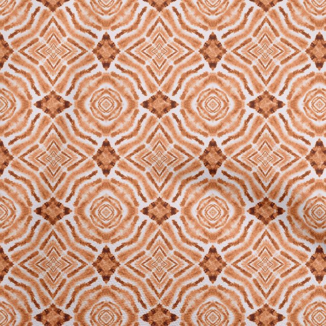 oneOone Polyester Spandex Rust Brown Fabric Asian Tie & Dye Sewing Craft Projects Fabric Prints By Yard 56 Inch Wide