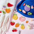 thumbnail image 4 of 42 parches termoadhesivos de frutas con temática de frutas y verduras, como melocotón, fresa, cereza, sandía, zanahoria y berenjena, bordados., 4 of 5