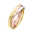 thumbnail image 3 of Ross-Simons Italian 14kt Tri-Colored Gold Crisscross Ring, Women's, Adult, 3 of 8