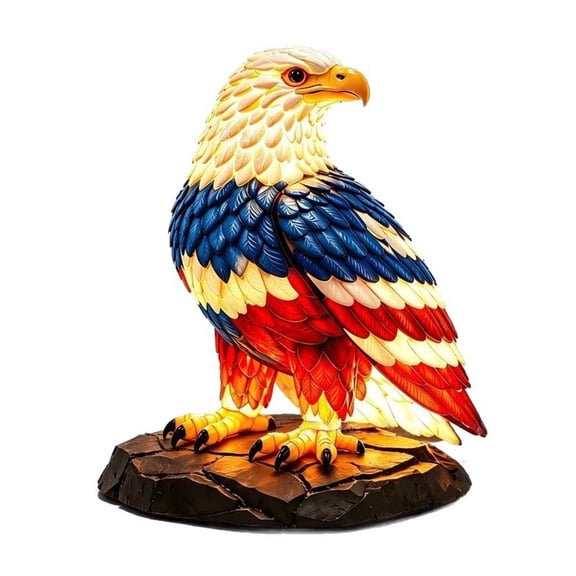 Luckky Patriotic American Flag Eagle-Shaped Lamp,1776-2026 Commemorative Tabletop Light,Glowing Eagle Figurine Lamp,Decorative Night Light for Independence Day,Living Room, Bedroom & Home Ornament