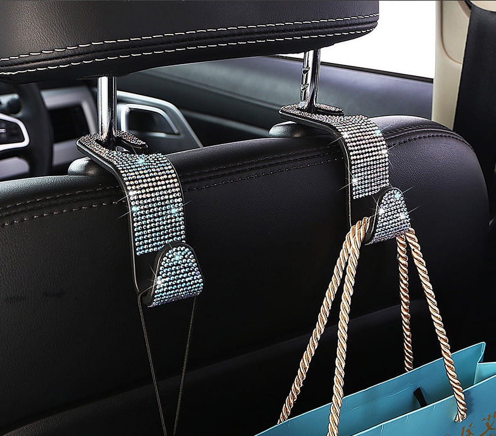 2pcs Bling Rhinestone Car Back Seat Headrest Hooks Suporte - Temu Portugal