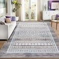 thumbnail image 3 of Jamfeel Boho Area Rugs for Living Room Low Pile Vintage Printed Carpet Washable Rug for Kitchen Bedroom Dining Room 6'x9' Gray and Blue, 3 of 7