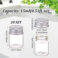 thumbnail image 3 of DIY 20 Pack 15ml/0.5oz Tiny Glass Bottles Sample Vials Glass Bottles with Aluminum Screw Top Lids for DIY Jewelry Accessories Wedding Favors Decorations DIY, 3 of 9