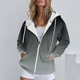 thumbnail image 2 of VBARHMQRT Funny Hoodies Women's New Comfortable and Fashionable Color Block Printed Zipper Top Hooded Sweater, 2 of 5