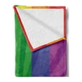 thumbnail image 2 of Pride Soft Flannel Fleece Throw Blanket, People Celebrating International Day for LGBT Community Colorful Striped Design, Cozy Plush for Indoor and Outdoor Use, 60" x 80", Multicolor, by Ambesonne, 2 of 5