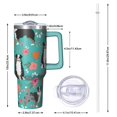 thumbnail image 2 of OBREWU Australian Shepherd Dog and Flower Tumbler with Handle and Lid,Australian Shepherd Dog and Flower 40oz Double Wall Vacuum Insulated Tumbler,Cups Gift for Women and Men, 2 of 7