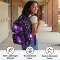 thumbnail image 4 of HELLHERO Purple Butterfly Floral School Backpacks with Multi-Pockets Multiple Pockets Travel Ruckpack, Side Pockets 17 Inch School Bag for Middle School Elementary, 4 of 8