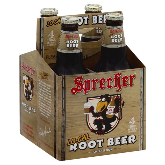 Sprecher Root Beer Soda, 16 Fl. Oz., 4 Count