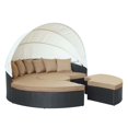 thumbnail image 3 of Lounge Daybed Sofa Bed, Brown, Rattan, Wicker, Outdoor Patio Balcony Cafe Bistro Garden Hospitality Restaurant, Modern Contemporary HB34964, 3 of 9
