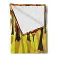 thumbnail image 2 of Forest Soft Flannel Fleece Throw Blanket, Cartoon Lonely Bench in Autumnal Park with Seasonal Abstract Growth, Cozy Plush for Indoor and Outdoor Use, 70" x 90", Burnt Sienna Yellow, by Ambesonne, 2 of 5