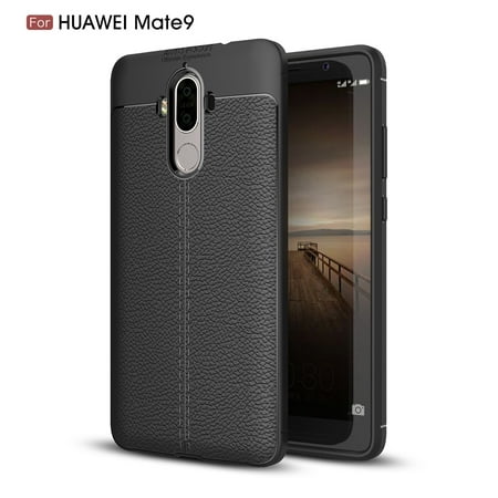 HUAWEI MATE 9 CASE, MATE 9 CASE, Kaesar Premium TPU [Leather Texture Design] Slim Fit Flexible Lightweight Shock Absorbent Drop Protective Case Cover for HUAWEI MATE 9 -