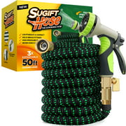 SUGIFT 50 FT Expandable Garden Hose with 9 Function Hose Nozzle, Lightweight Anti-Kink Flexible Garden Hoses, Extra Strength Fabric with Double Latex Core
