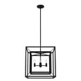 thumbnail image 2 of Hunter - Doherty 4-light Natural Black Iron, Medium Size Chandelier, Dimmable, Casual Style, Square Shaped, for Bedrooms, Dining, Living Rooms - 19404, 2 of 7