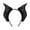 Black, variant on Womens Bat Wing Ear Headband with Furry Trim Sheer Mesh Brim Halloween Costume Party Hair Accessory Black